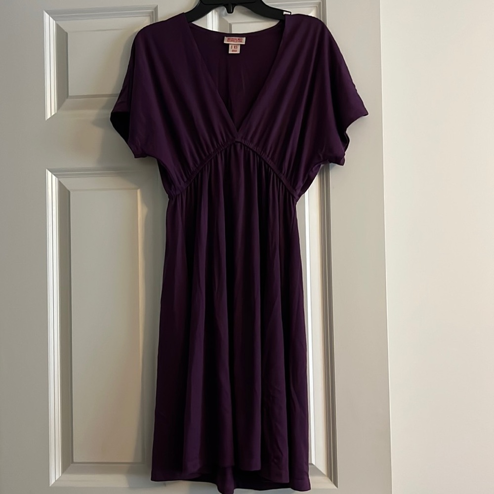 Beautiful Purple V Neck Dress